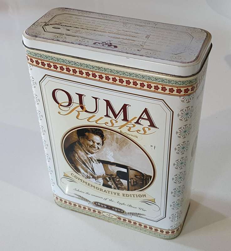 OUMA RUSKS tin as per photo.