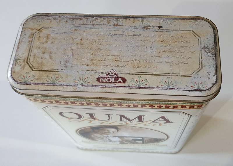 OUMA RUSKS tin as per photo.
