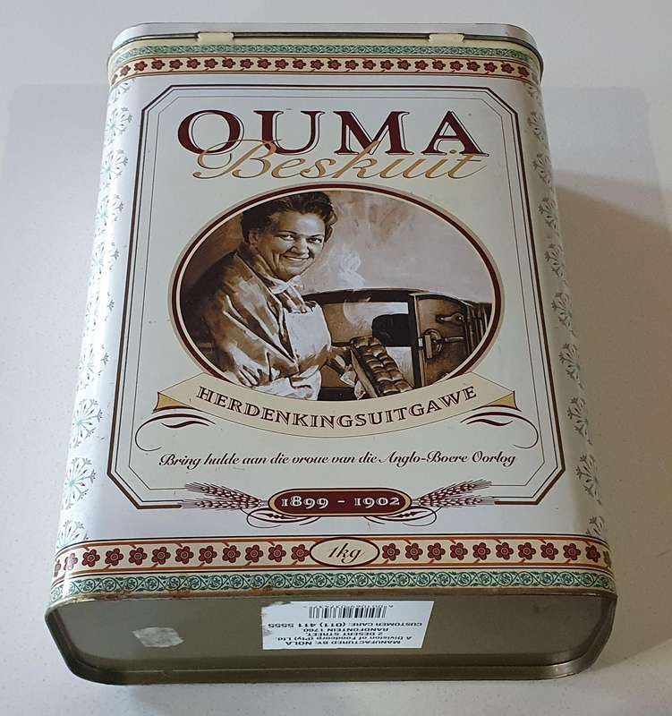 OUMA RUSKS tin as per photo.