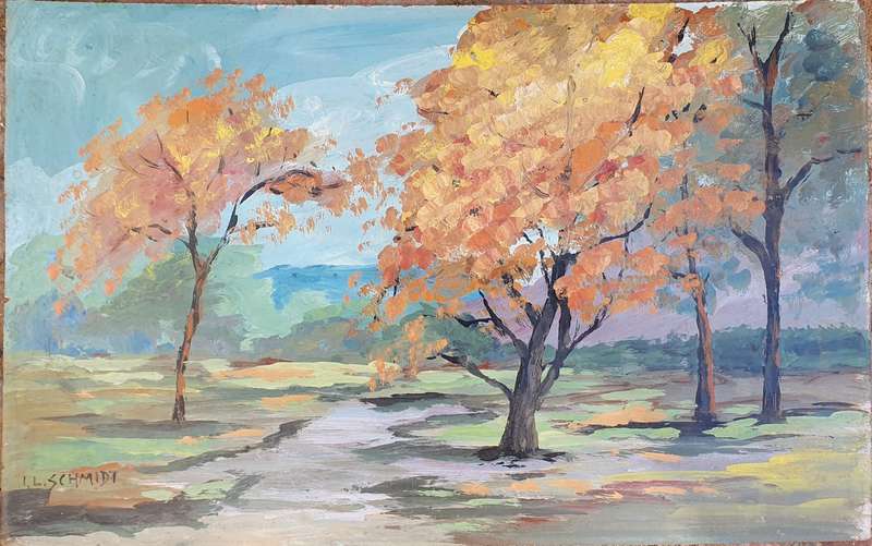 Unframed painting by I. L. SCHMIDT as per photo