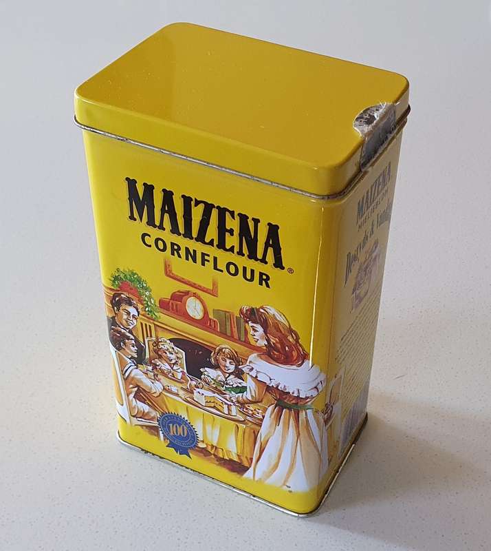 Maizena cornflour tin as per photo.