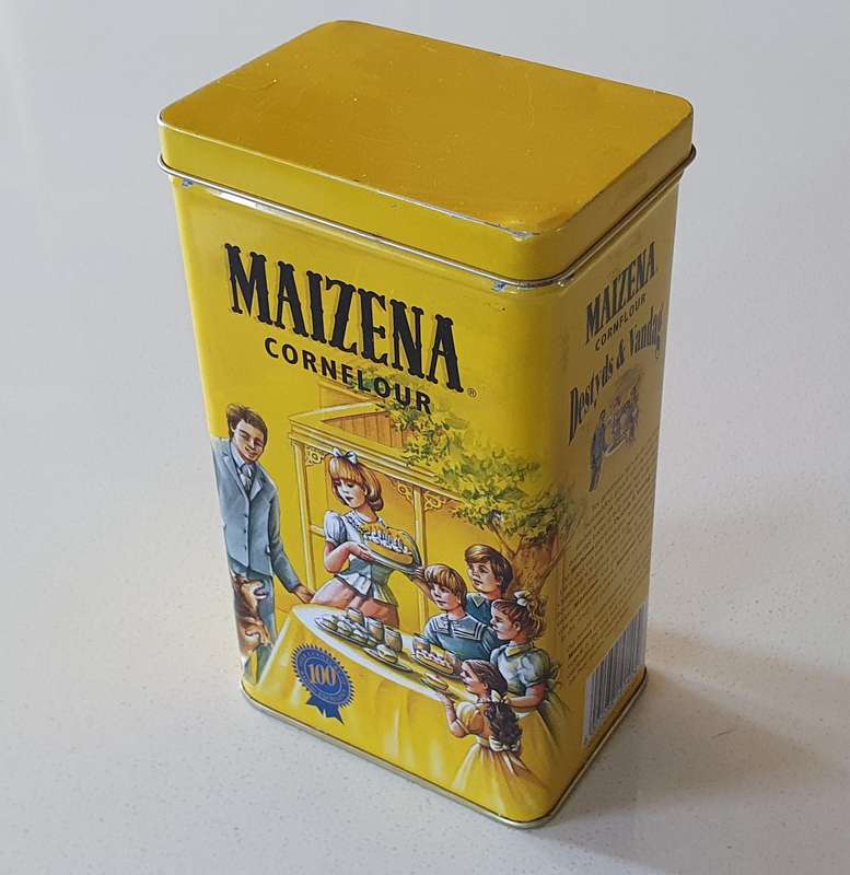 Maizena cornflour tin as per photo.