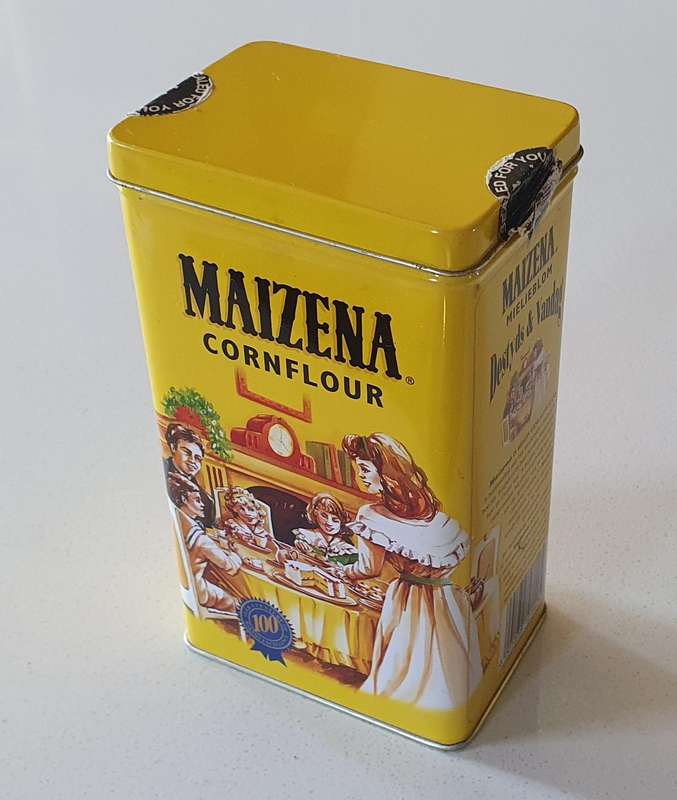 Maizena cornflour tin as per photo.