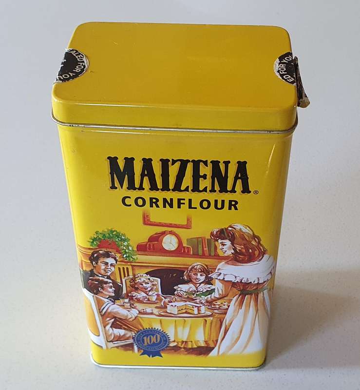 Maizena cornflour tin as per photo.