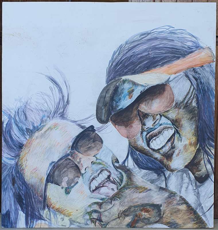 Original mixed medium painting on paper