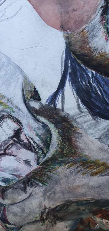 Original mixed medium painting on paper