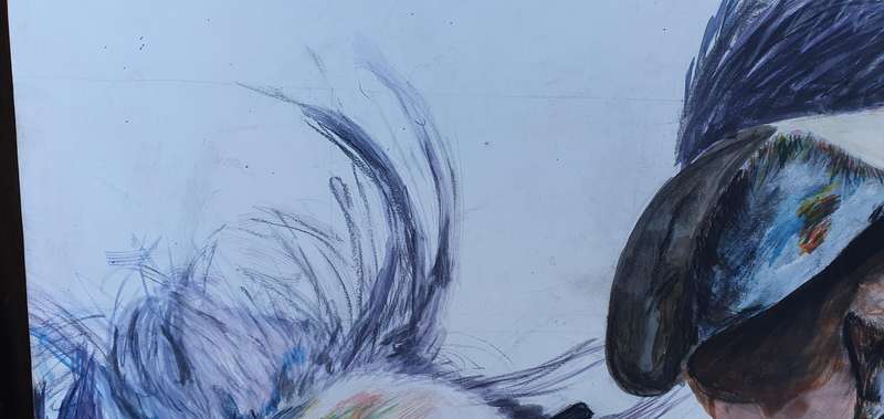 Original mixed medium painting on paper