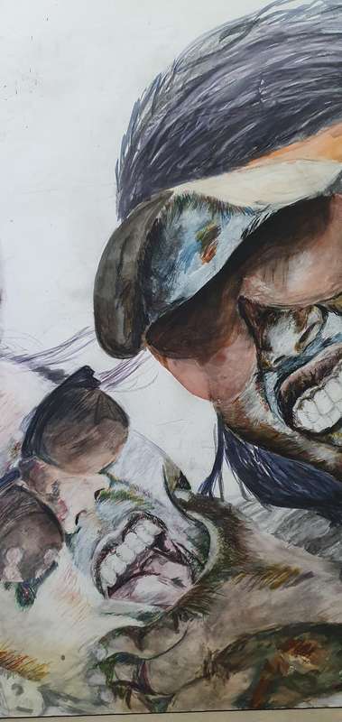 Original mixed medium painting on paper