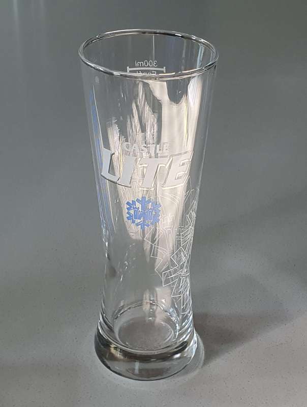1 x 300ml CASTLE LITE BEER GLASSES as per photos