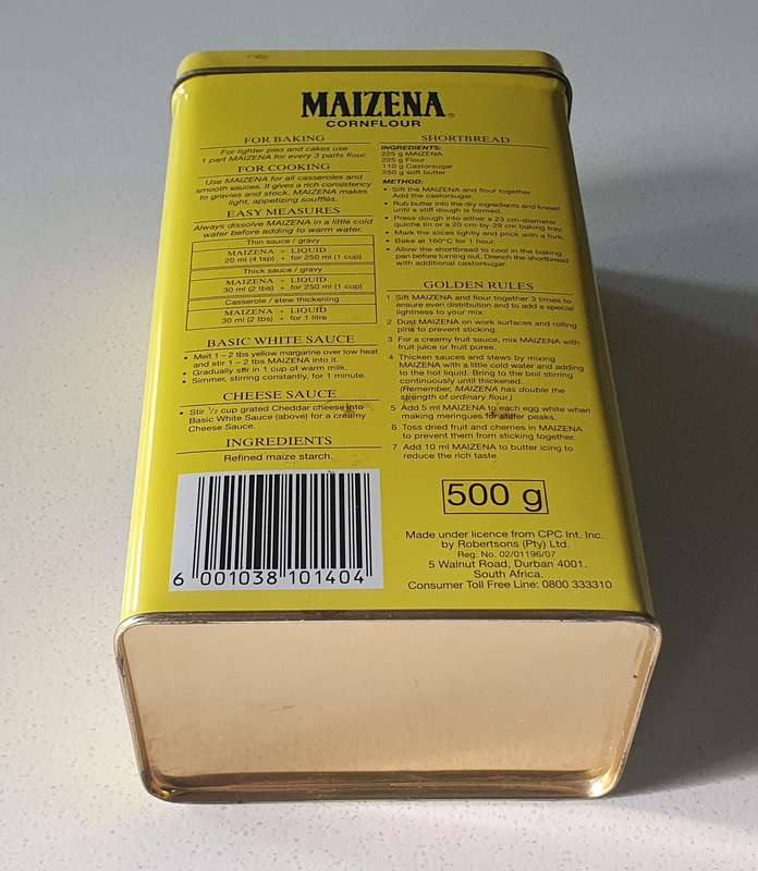 MAIZENA cornflour tin as per photo