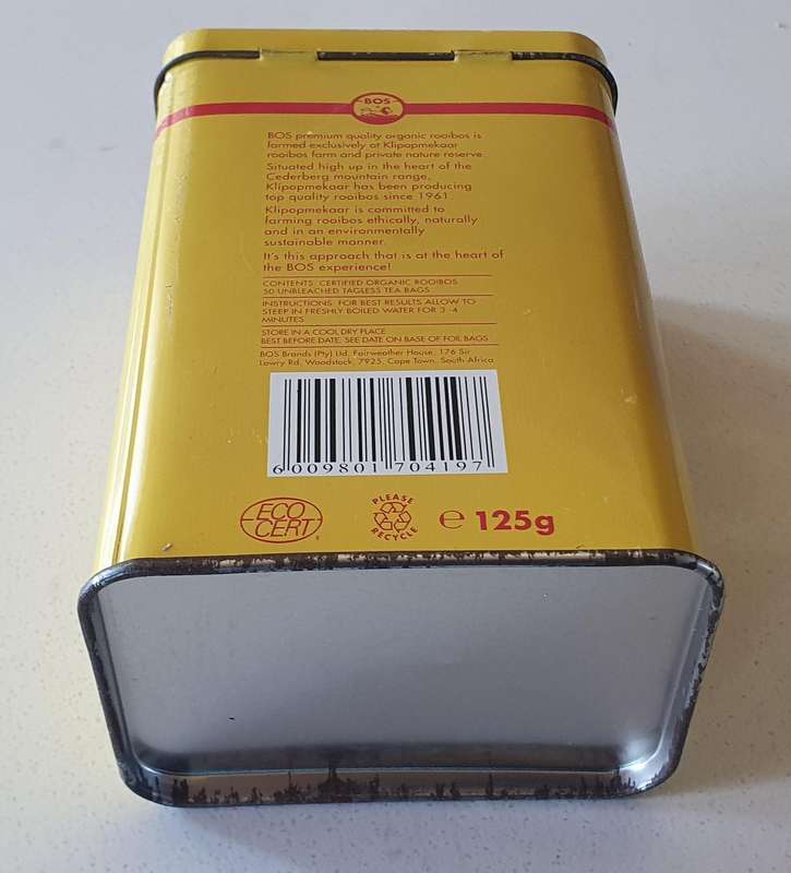 BOS organic rooibos tea tin as per photos