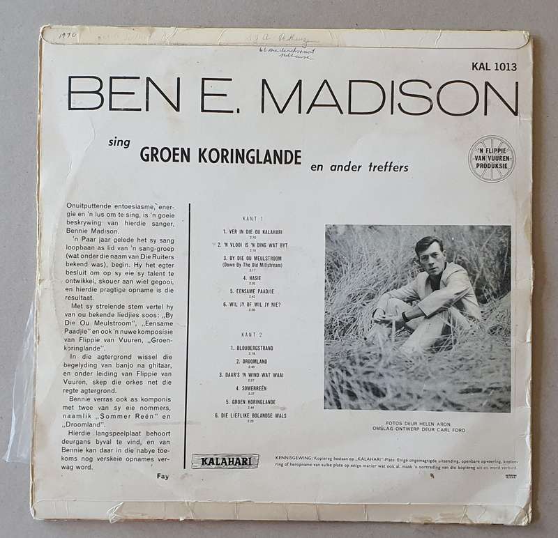BEN MADISON groen koringlande - vintage vinyl LP as per photo