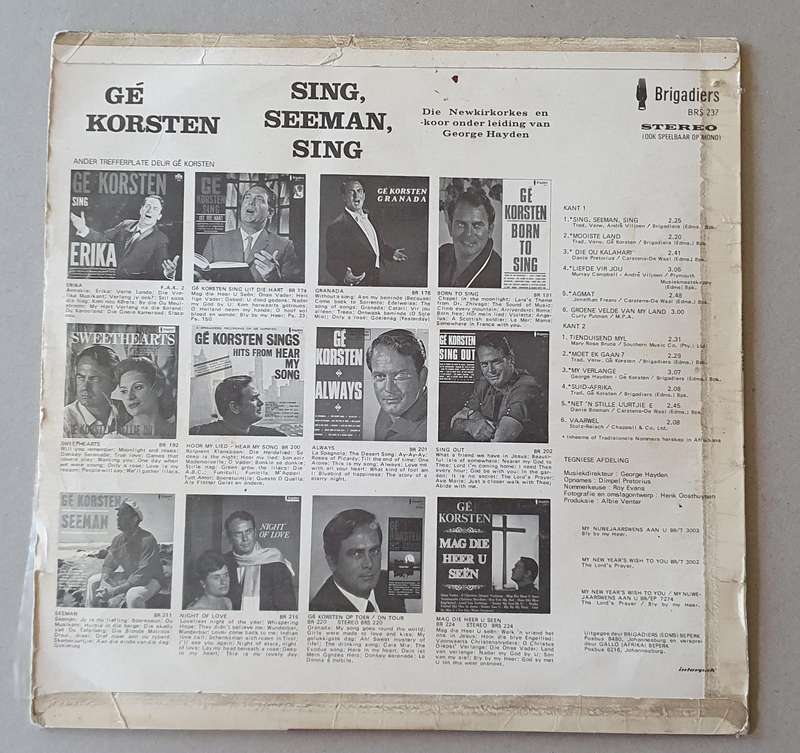 GE KORSTEN sing seeman sing - vintage vinyl LP as per photo