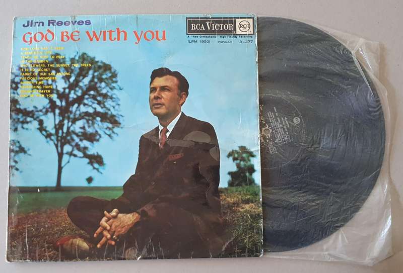 JIM REEVES God be with you - vintage vinyl LP as per photo