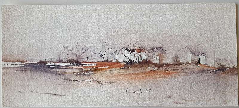 Original unframed watercolour painting by EVERT KAPP