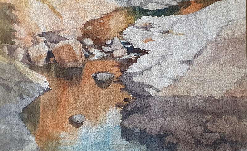 Original unframed watercolour painting by ROWENA BUSH