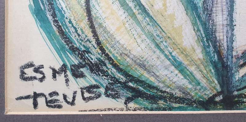 Framed mixed medium artwork by ESME TEVBE as per photo
