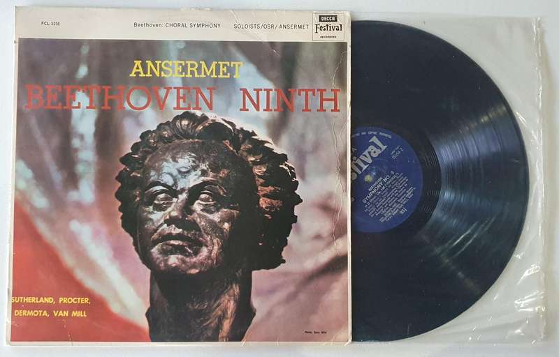 BEETHOVEN NINTH Ansermet - vintage vinyl LP as per photo