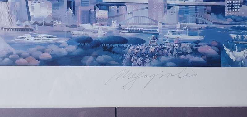 Framed architectural limited edition print 150/500 of a MEGAPOLIS -  as per photo