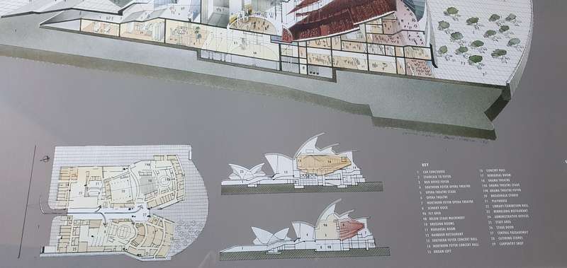 Vintage framed architectural poster of the Sydney opera house -  as per photo