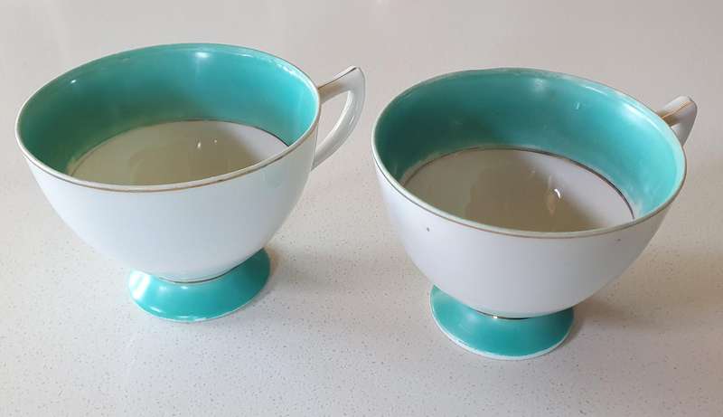 Two vintage blue Princess cups as per photos