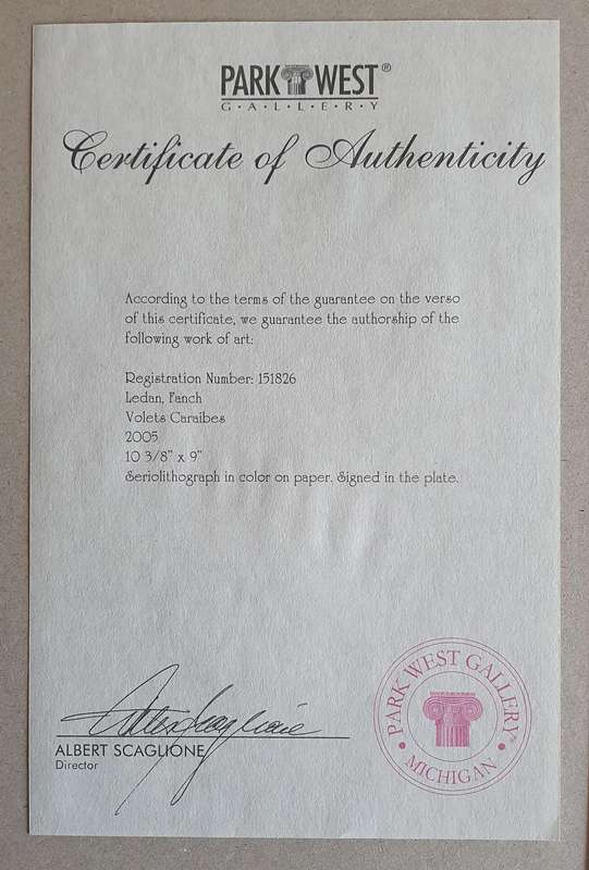 LEDAN FANCH high quality print with certificate as per photos