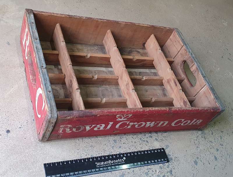 Vintage wooden CROWN COLA crate as per photos