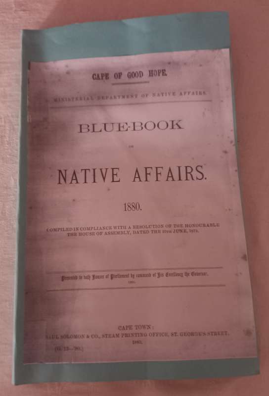 Blue-Book on Native Affairs - 1880 (scarce)