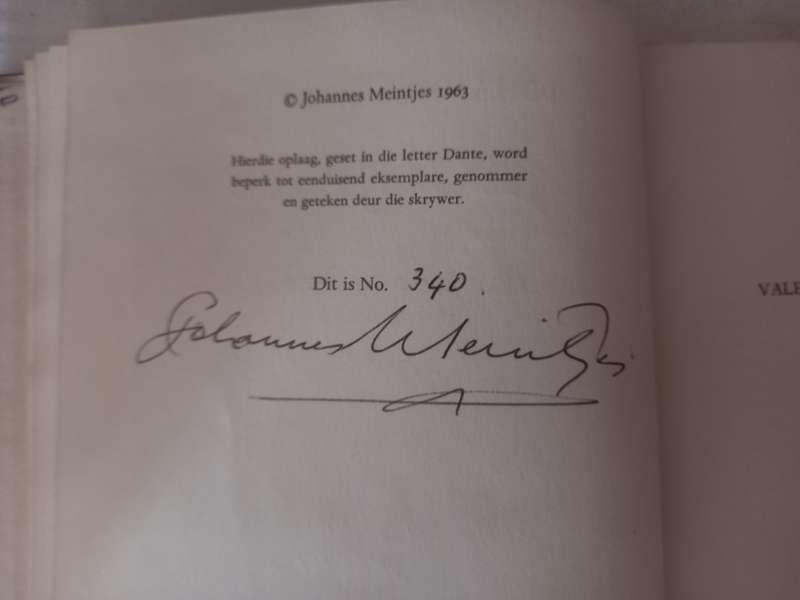 Die Dagboek van Johannes Meintjies en Jeugjare (geteken) volledig stel van 4