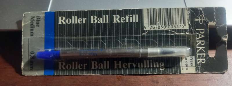 Parker Roller ball Refill / Roller Ball Hervulling 0,8 Medium Blue (vintage)