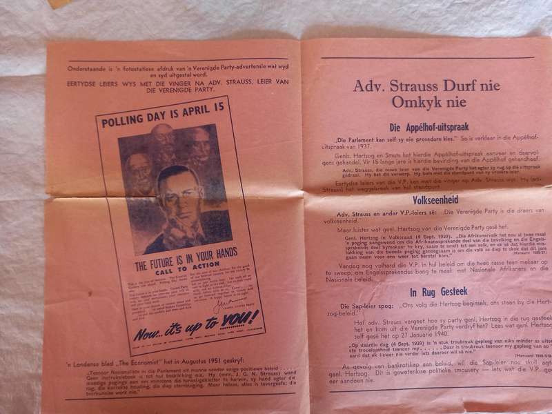3 x Political  - A 4 Pamphlets, from the  NP, 1950s