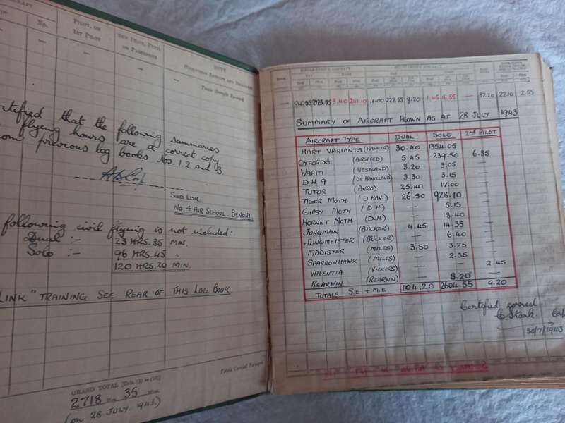South African Air Force  Pilots Flying Log Book, no 4- 1943