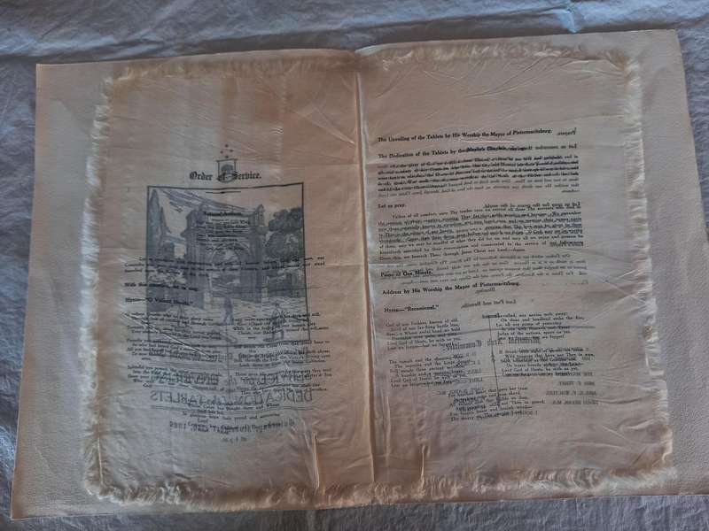 Pietermaritzburg and district memorial arch service for the unveiling and dedication of the tablets