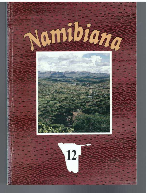 Namibiana SWA Scientific Society , Nr 12, 1993