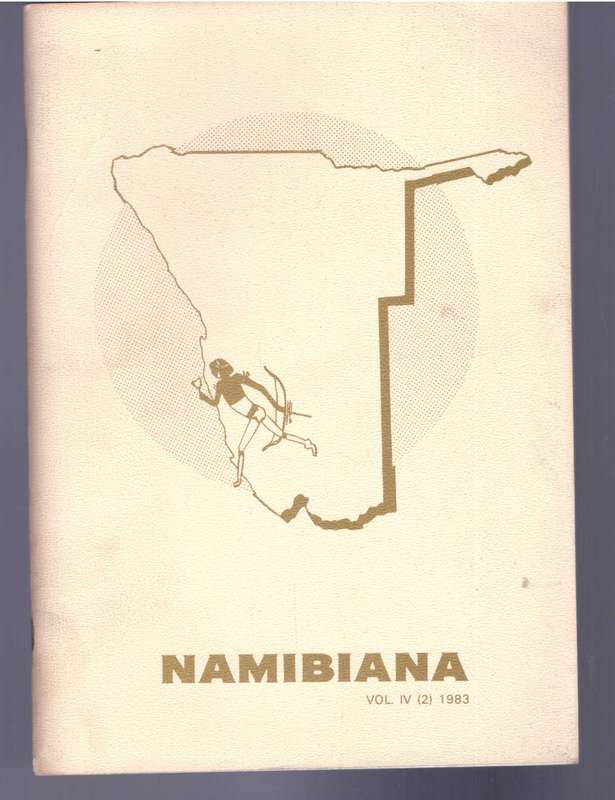 Namibiana SWA Scientific Society   Vol. IV (2) 1983
