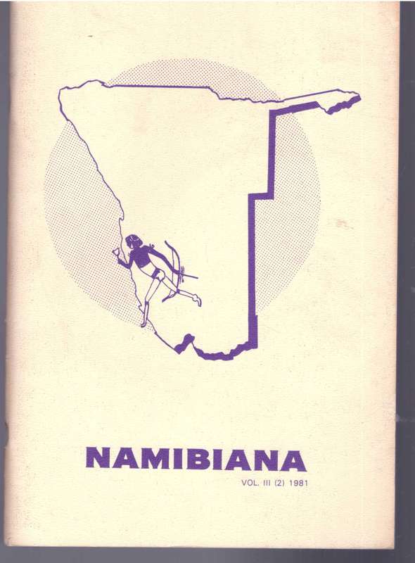 Namibiana SWA Scientific Society   Vol. III (2) 1981