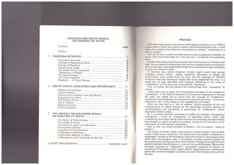 Rhodesia & South Africa: The Moment of Truth (SIGNED)