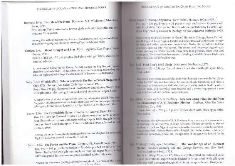 An Annotated Bibliography of African Big Game Hunting Books 1785-1999