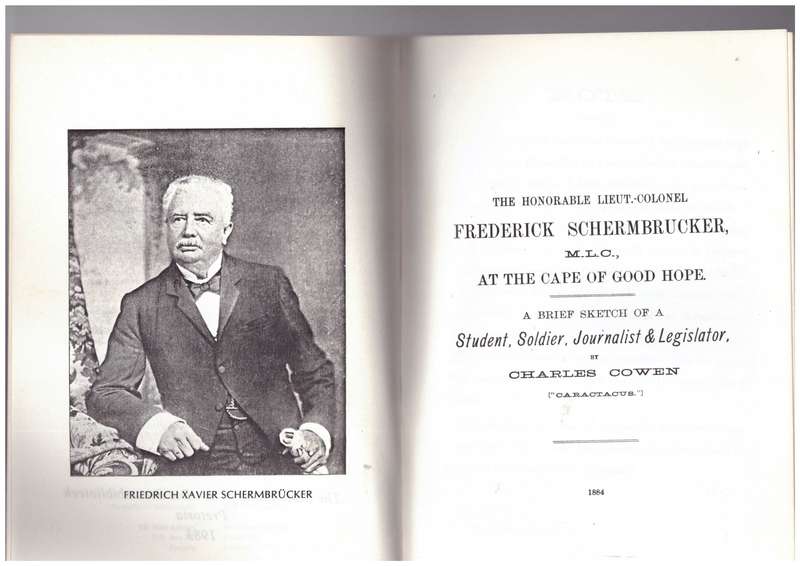 Frederick Schermbrucker A Brief Sketch of a Student, Soldier, Journalist & Legislator