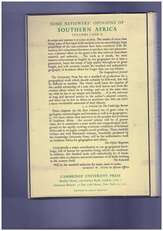 Southern Africa A Geographical study - Volume II Economic and Human Geography
