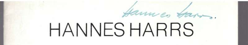 Hannes Harrs - exhibition booklet - SIGNED by Harrs