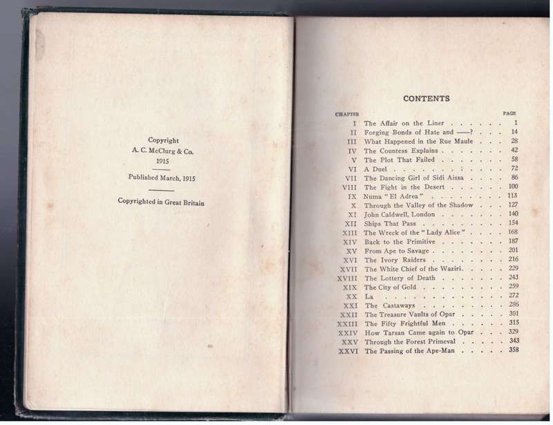 The Return of Tarzan Hardcover - 1915