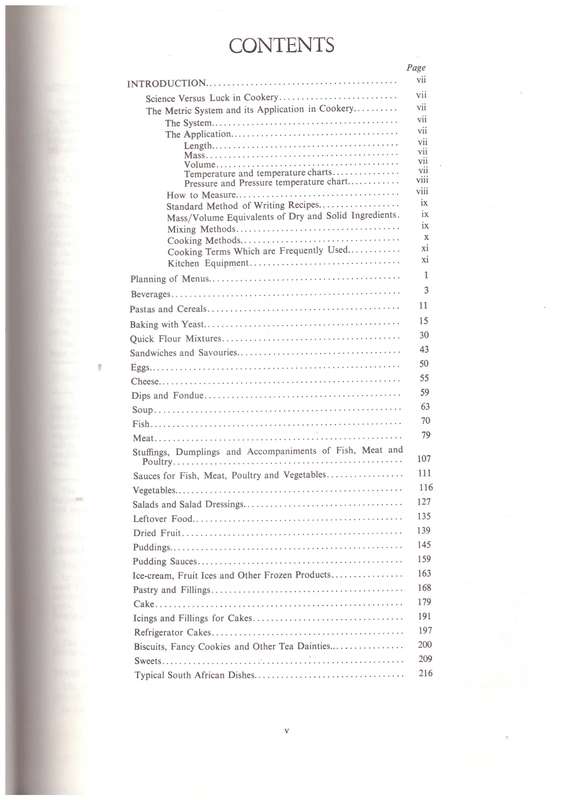 Foods and Cookery - First Metricated Edition (Pretoria)