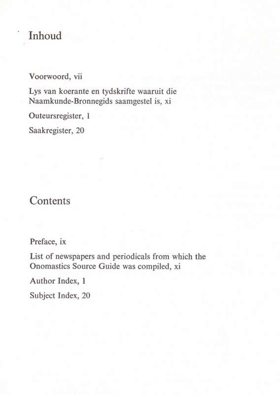 Naamkunde-Bronnegids / Onomastics Source Guide - Part 1, no.2 (P.E. Raper)