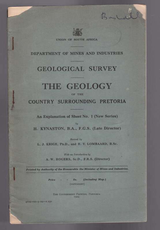 The Geology of the Country Surrounding Pretoria