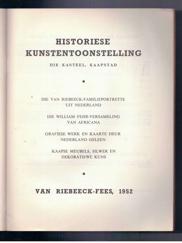 Van Riebeeck-Fees Historiese Kunstentoonstelling 1652-1952