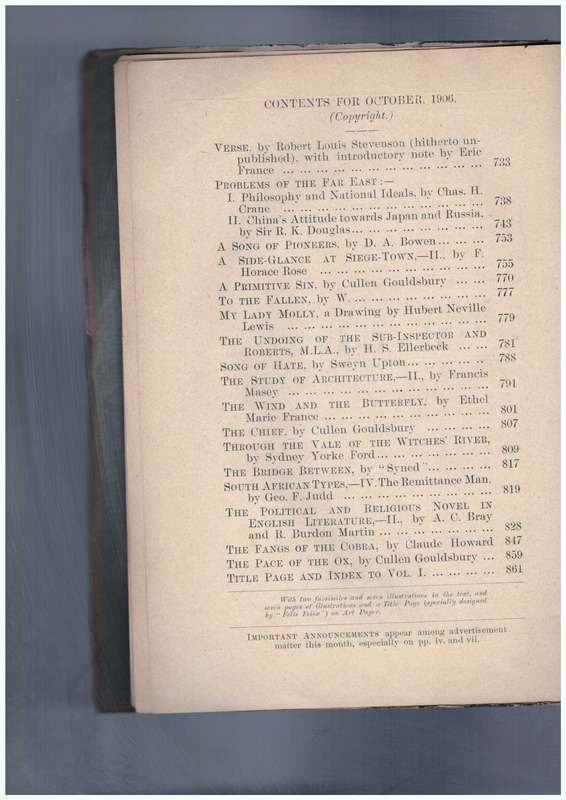 The South African Magazine - October, 1906