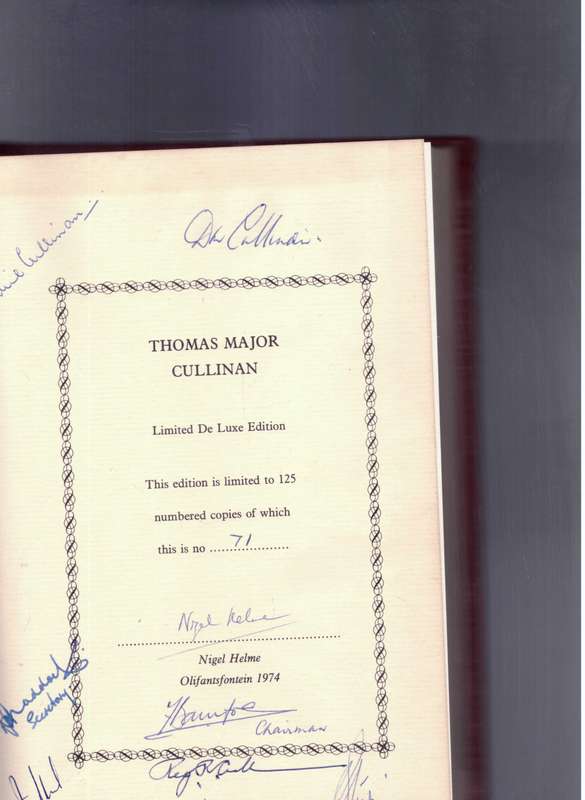 Thomas Major Cullinan, Limited numbered De luxe Edition, full leather and Signed   - very scarce