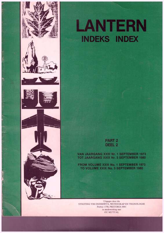 Lantern Indeks / Index  - volume 2 - from no. 1 September 1973 to no. 3 September 1980
