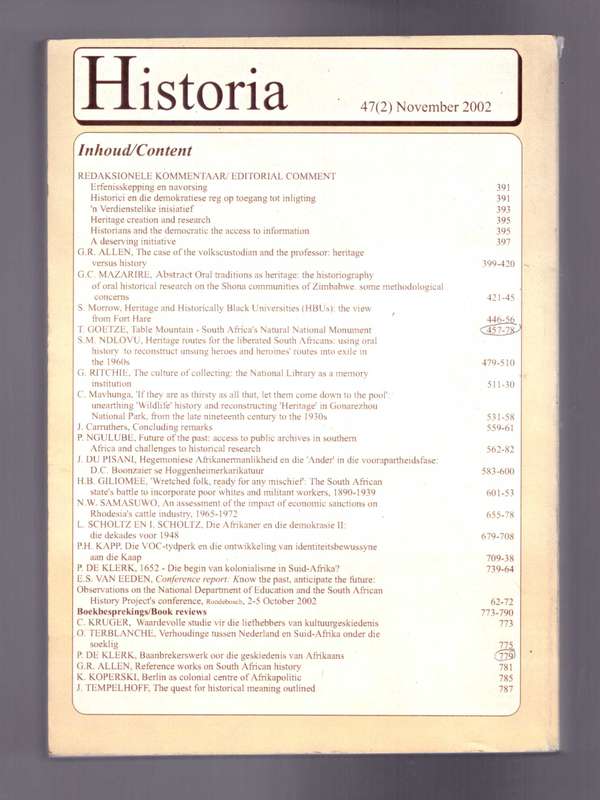 Historia November 2002